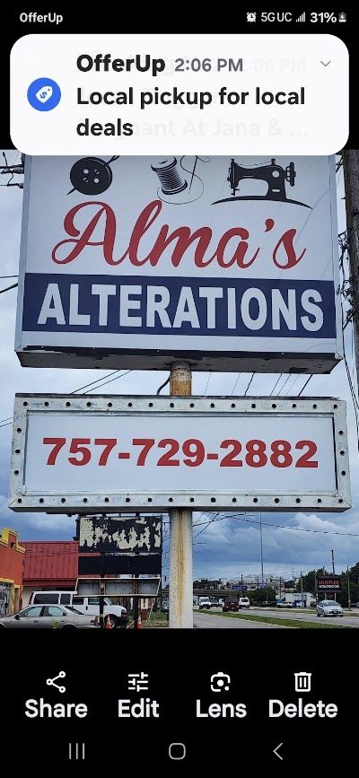 Alma's Alterations logo