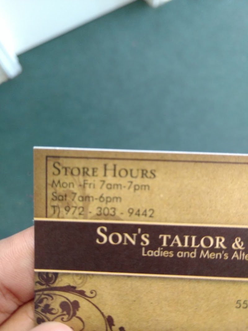 Son's Tailor - clothing alterations in Garland, TX